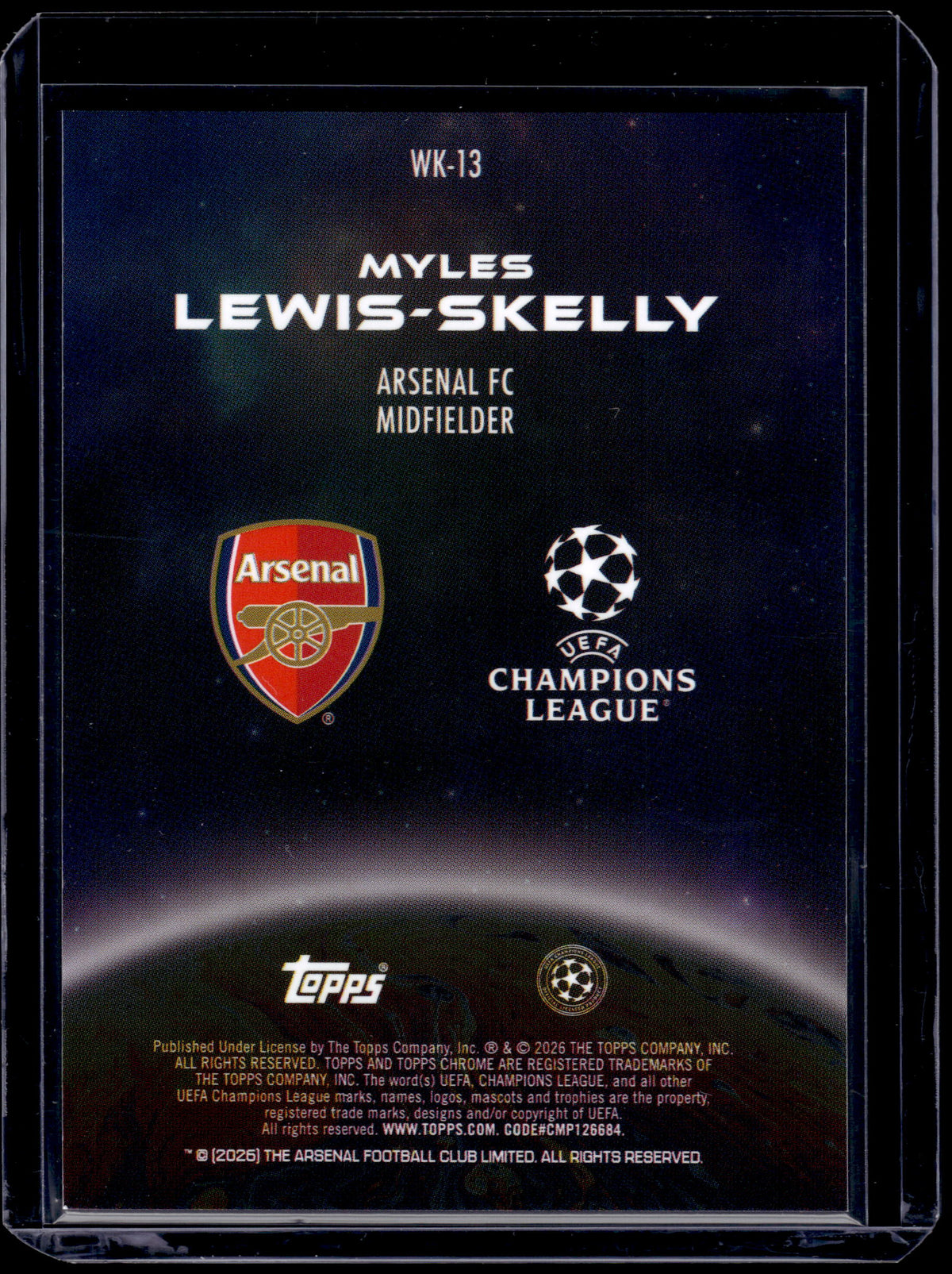 HL-INV 2026 Topps Chrome UEFA Wonderkids Myles Lewis-Skelly #WK-13 Refractor