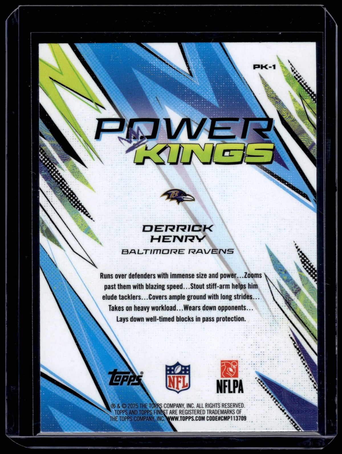 HL-INV 2025 Topps Finest Power Kings Derrick Henry #PK-1 Blue Refractor /150
