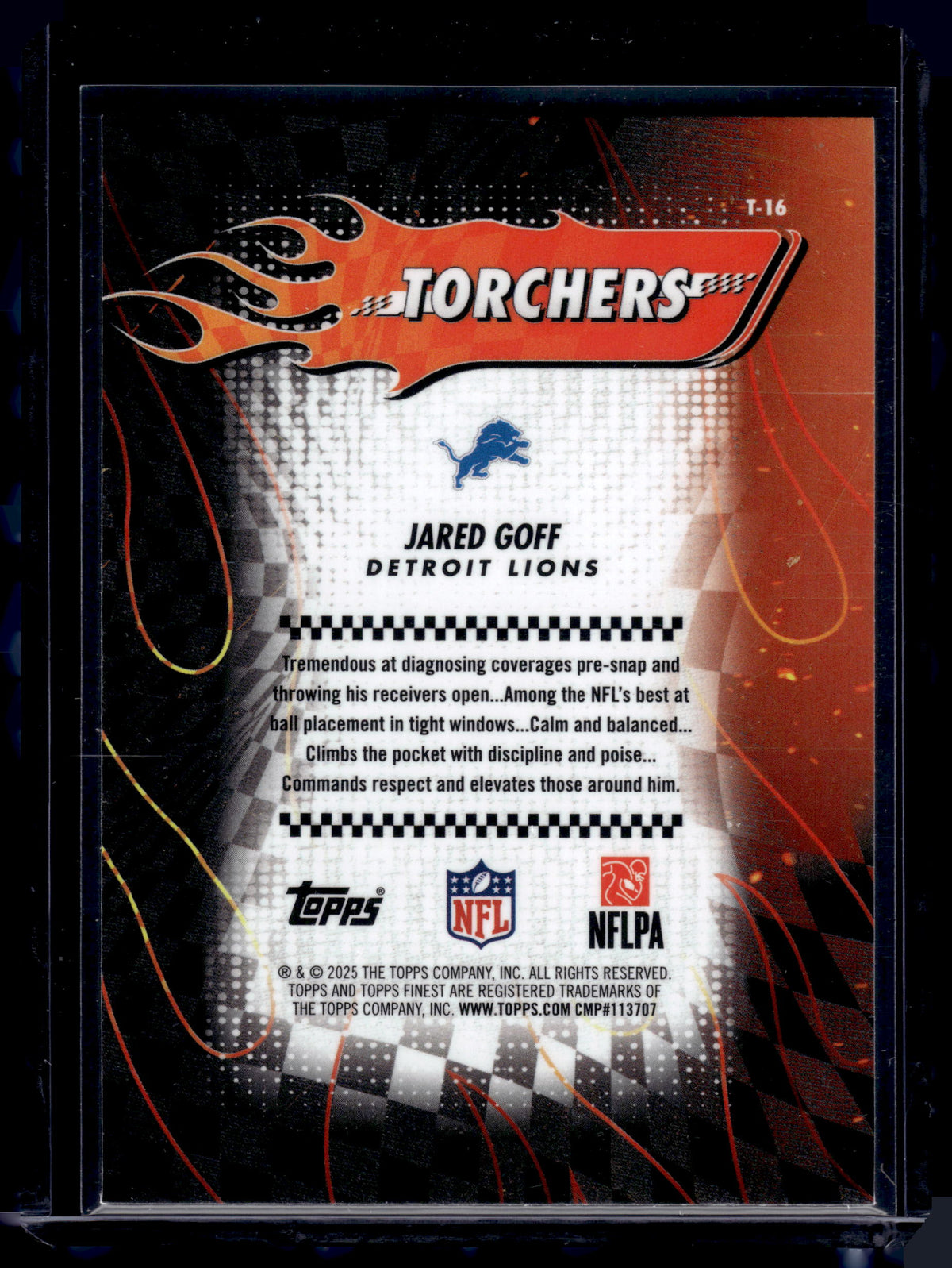 HL-INV 2025 Topps Finest Torchers Jared Goff #T-16 Refractor