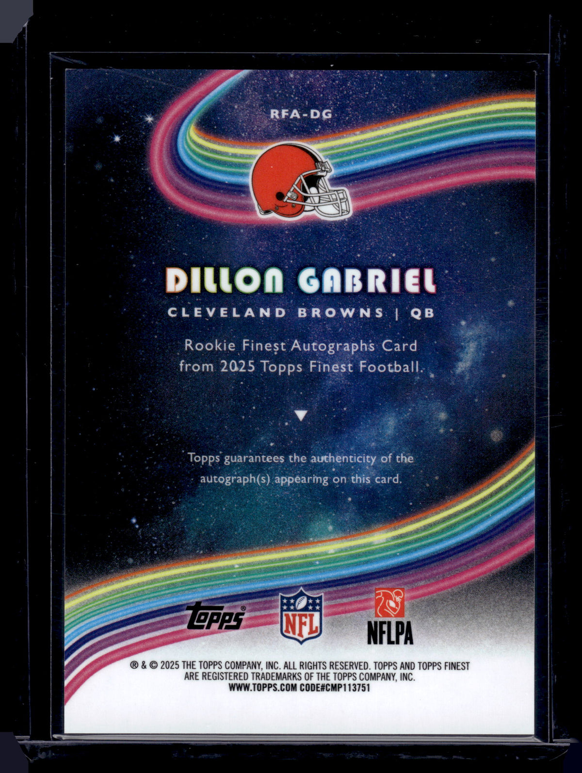 HL-INV 2025 Topps Finest Autographs Dillon Gabriel #RFA-DG Rookie Finest RC Auto