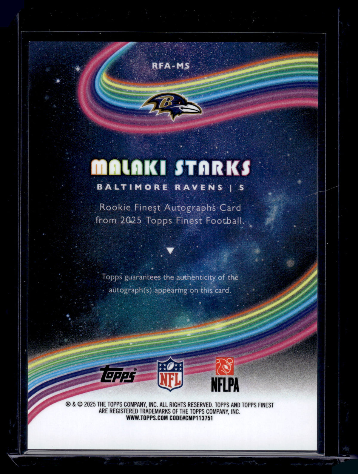 HL-INV 2025 Topps Finest Malaki Starks #RFA-MS Rookie Finest RC Auto