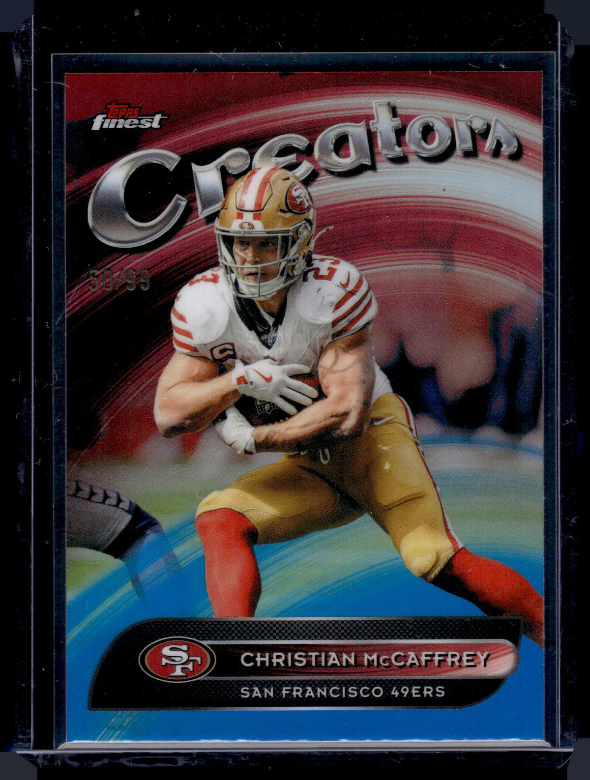 HL-INV 2025 Topps Finest Creators Christian McCaffrey #CR-26 Blue Refractor /99