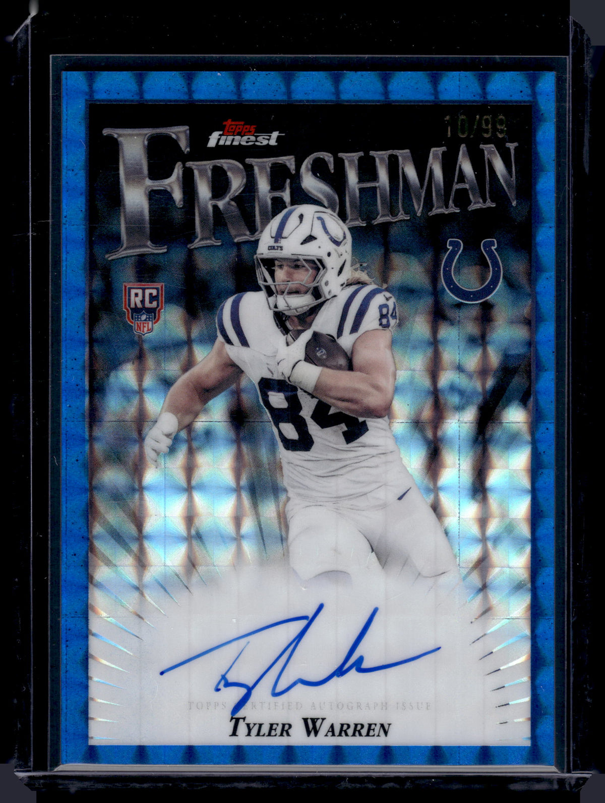 HL-INV 2025 Topps Finest Tyler Warren #FFA-TW Blue Geometric /99 RC Auto