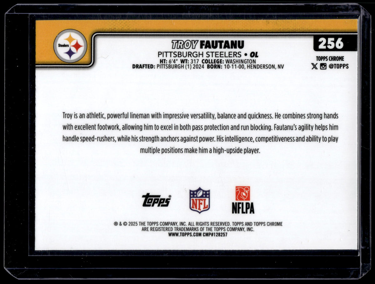 HL-P01 2025 Topps Chrome Troy Fautanu #256 Prizm Refractor