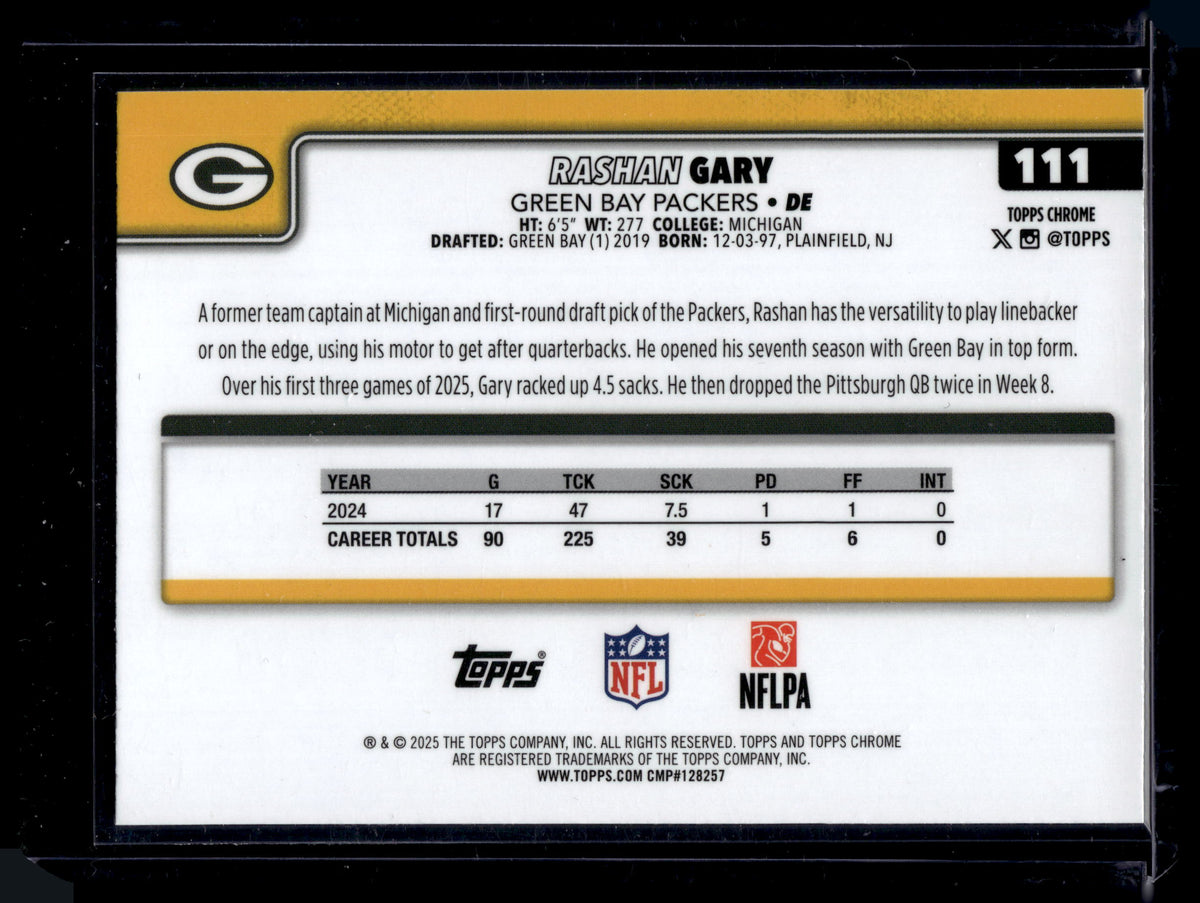 HL-P01 2025 Topps Chrome Rashan Gary #111 Prism Refractor