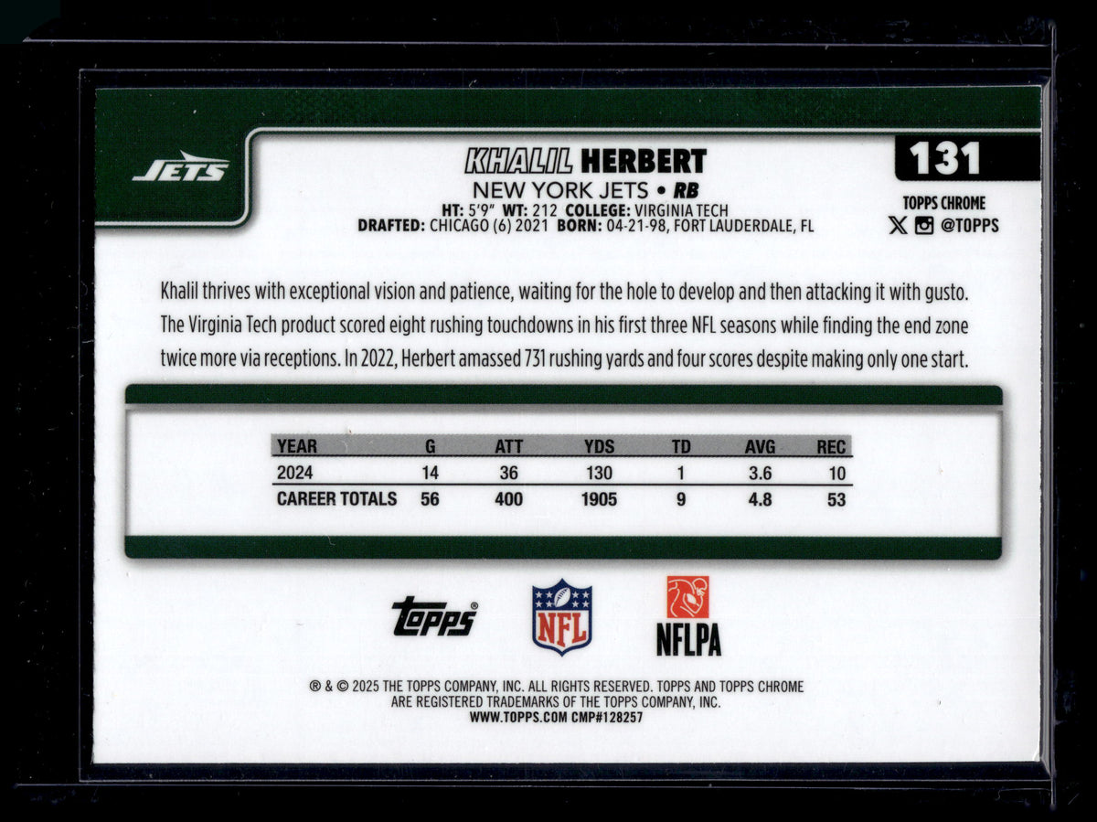 HL-P01 2025 Topps Chrome Khalil Herbert #131 Geometric Refractor