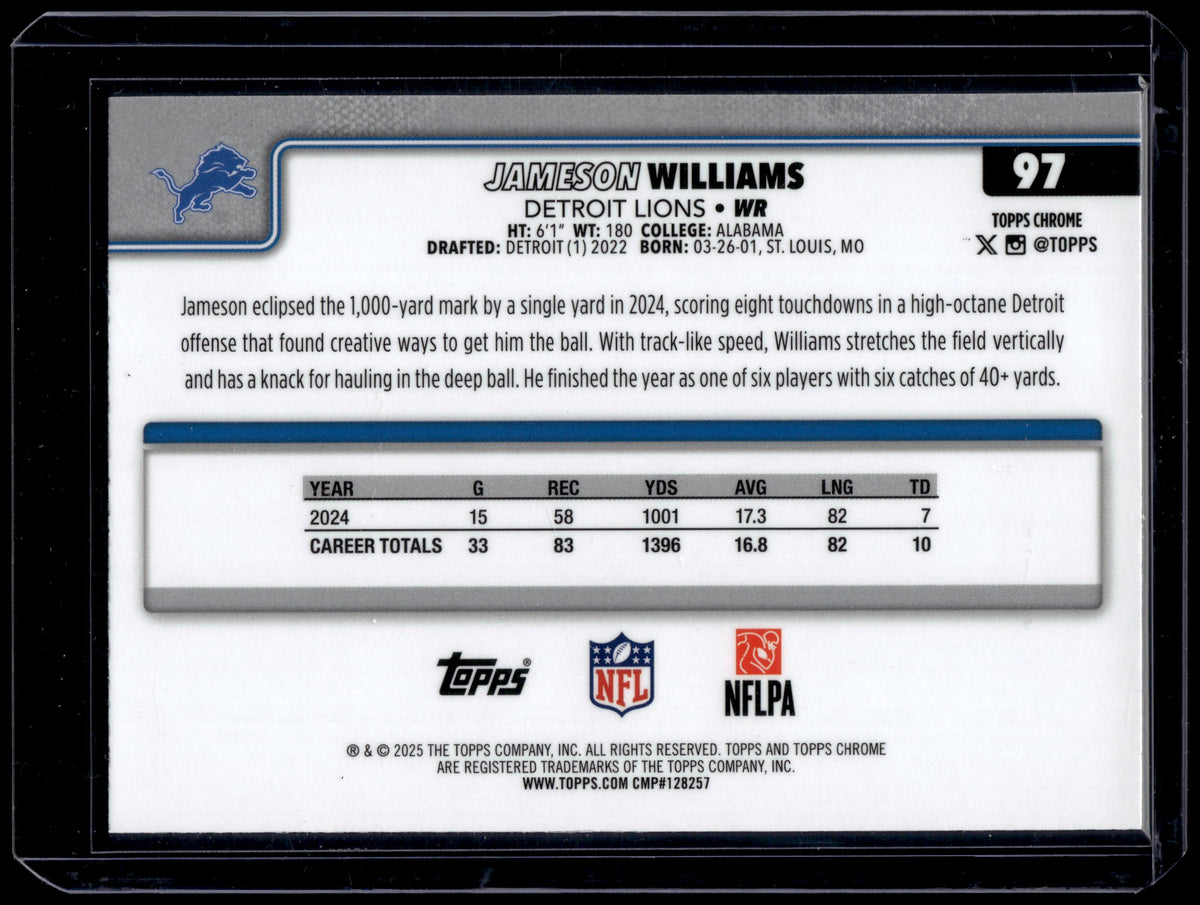 HL-P01 2025 Topps Chrome Jameson Williams #97 Geometric