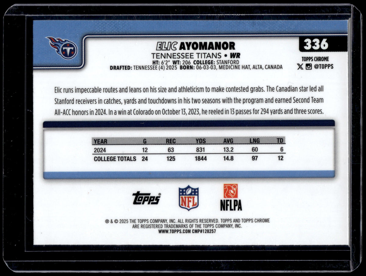 HL-P01 2025 Topps Chrome Elic Ayomanor #336 Geometric RC