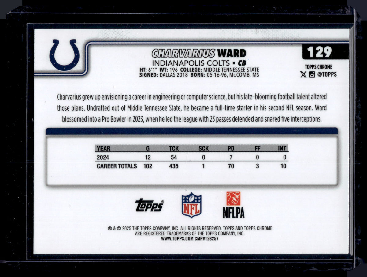 HL-P01 2025 Topps Chrome Charvarius Ward #129 Neon Pulse Refractor