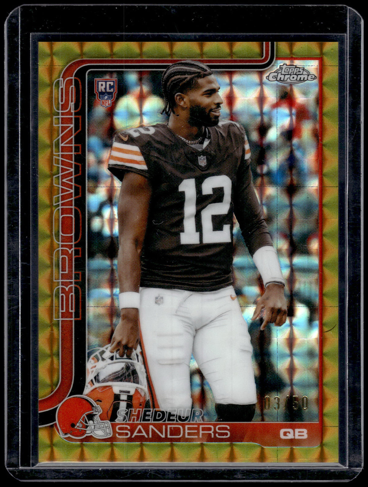 HL-P01 2025 Topps Chrome Shedeur Sanders #315 Gold Geometric /50 RC