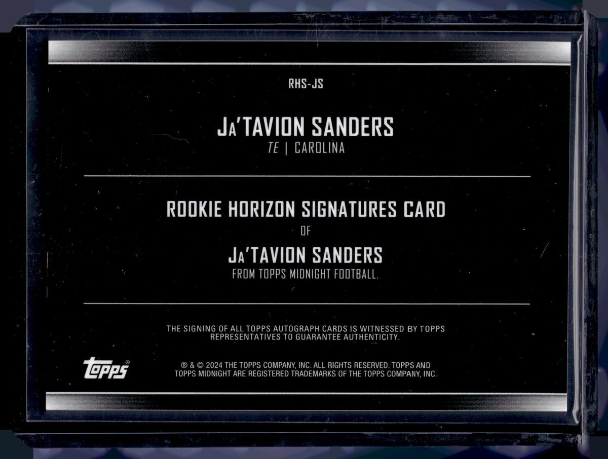 HL-P02 2024 Topps Midnight Ja'Tavion Sanders #RHS-JS Auto RC