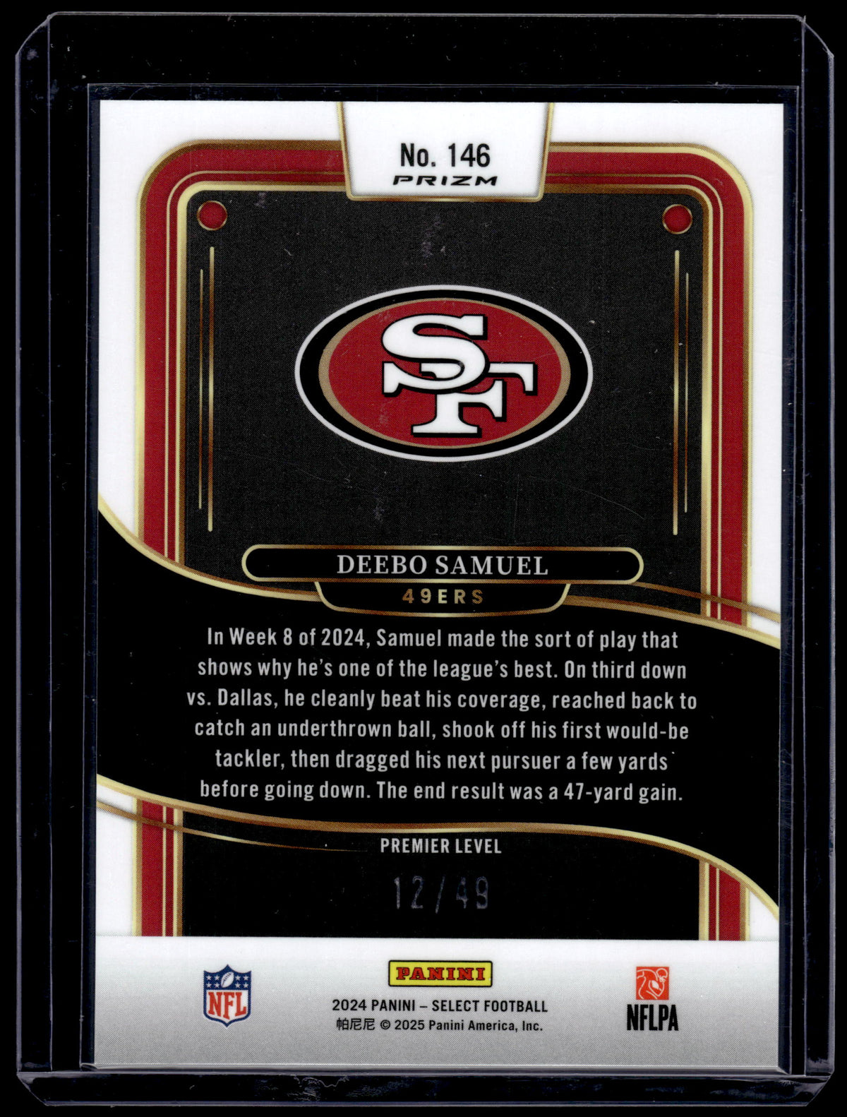 HL-P02 2024 Panini Select Deebo Samuel #146 Red Disco Prizm /49