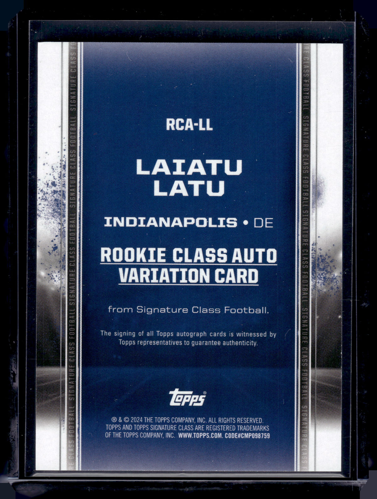 HL-P02 2024 Topps Signature Class Football Laiatu Latu #RCA-LL /100 Auto RC