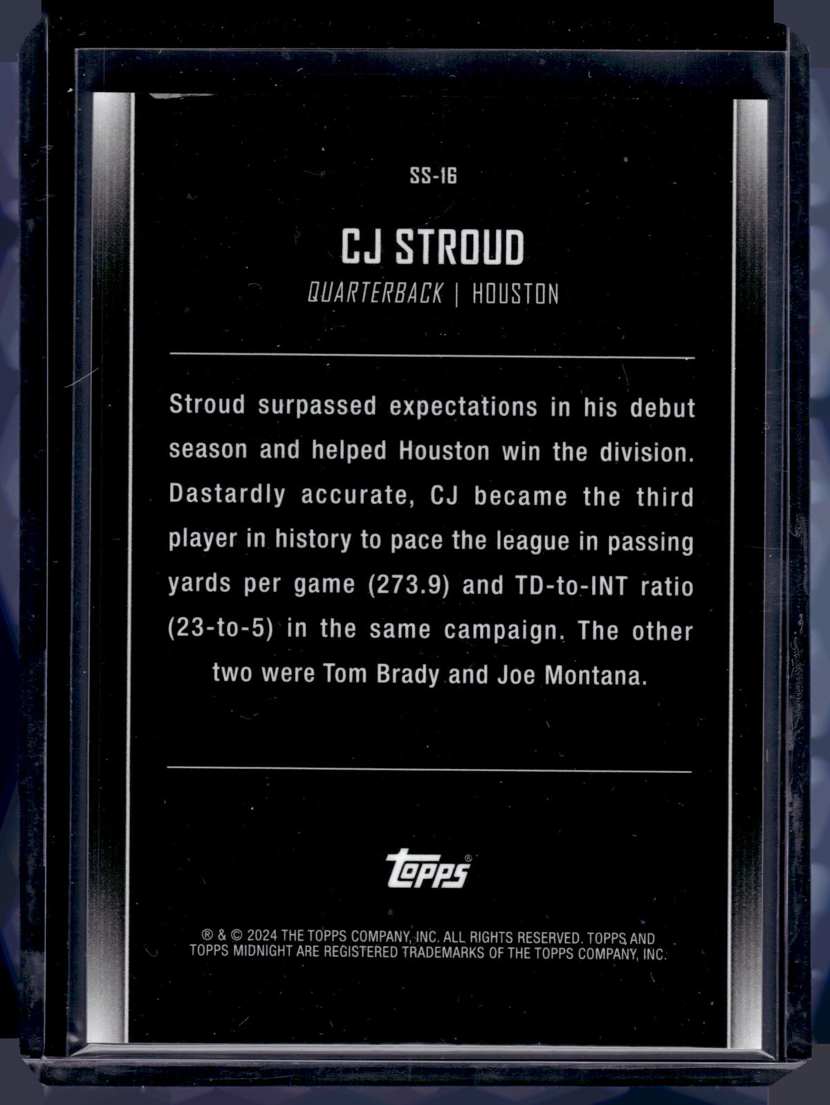 HL-P02 2024 Topps Midnight Star Studded Dusk C.J. Stroud #SS-16 /75