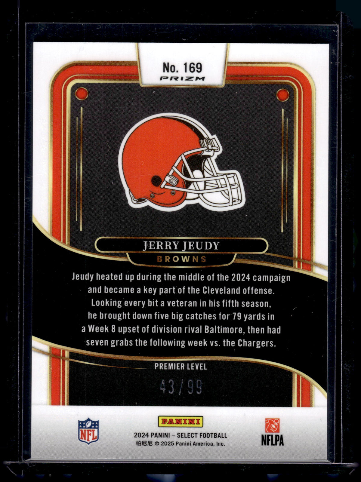 HL-P02 2024 Select Jerry Jeudy Light Blue Prizm /99 #169 Premier Level