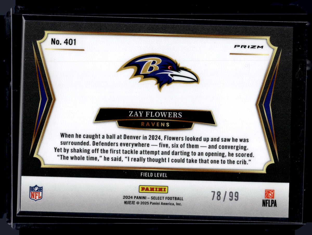 HL-P02 2024 Select Zay Flowers Red White Blue Prizm /99 #401 Field Level