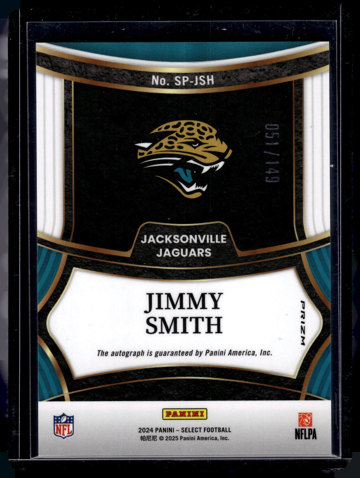 HL-P02 2024 Panini Select Jimmy Smith #SP-JSH Blue Prizm /149 Signatures