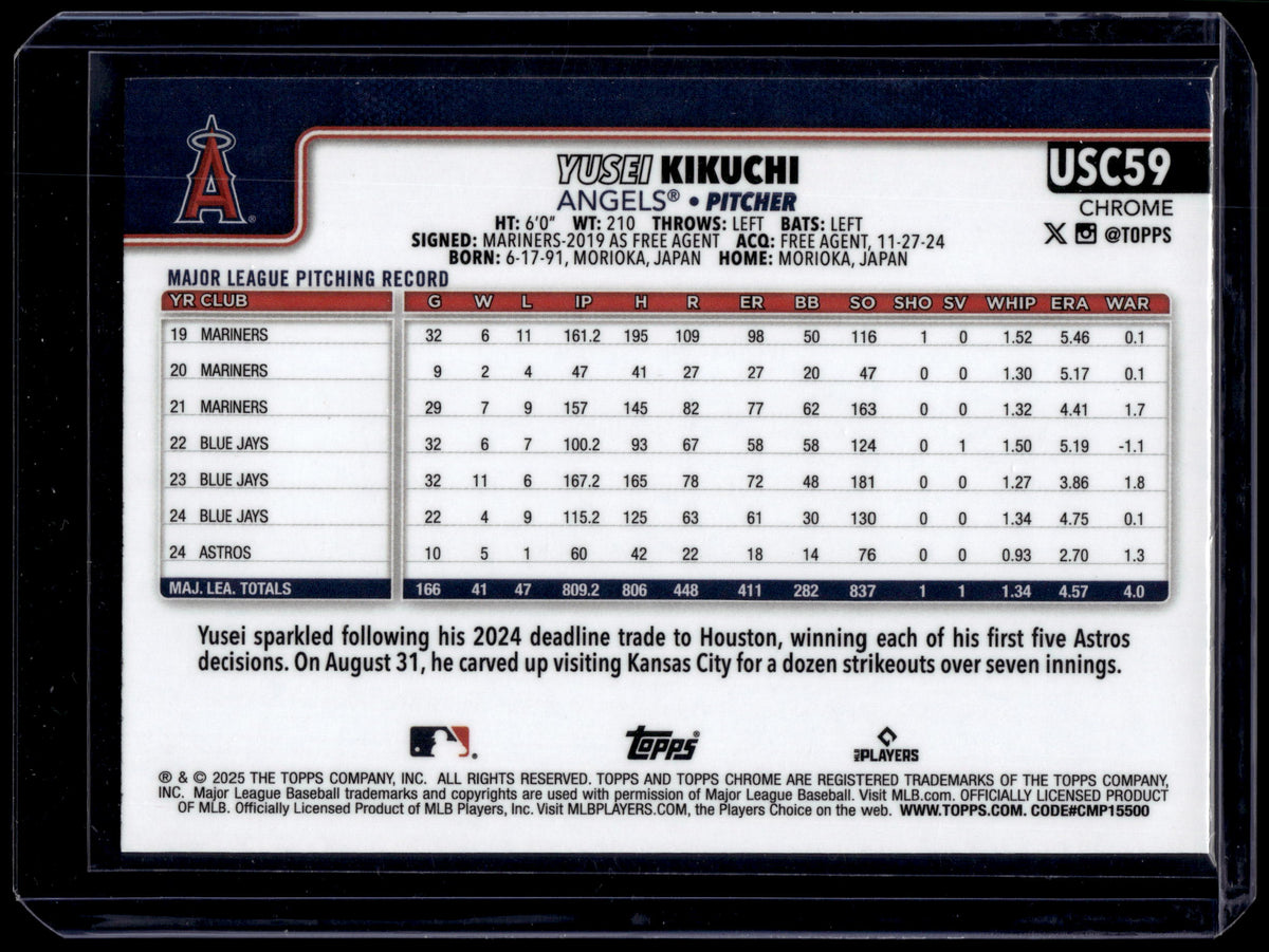 HL-P01 2025 Topps Chrome Yusei Kikuchi #USC59 Green Wave /99