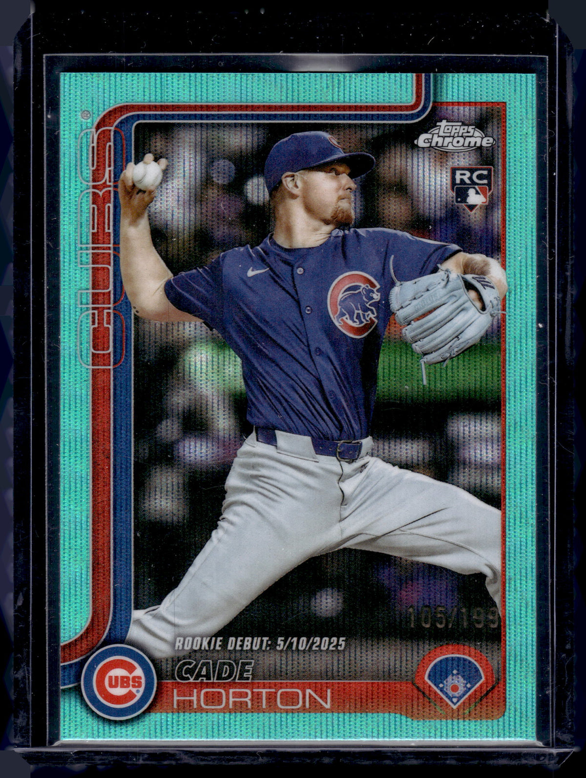 HL-P01 2025 Topps Chrome Cade Horton #USC102 Aqua Wave /199 RC