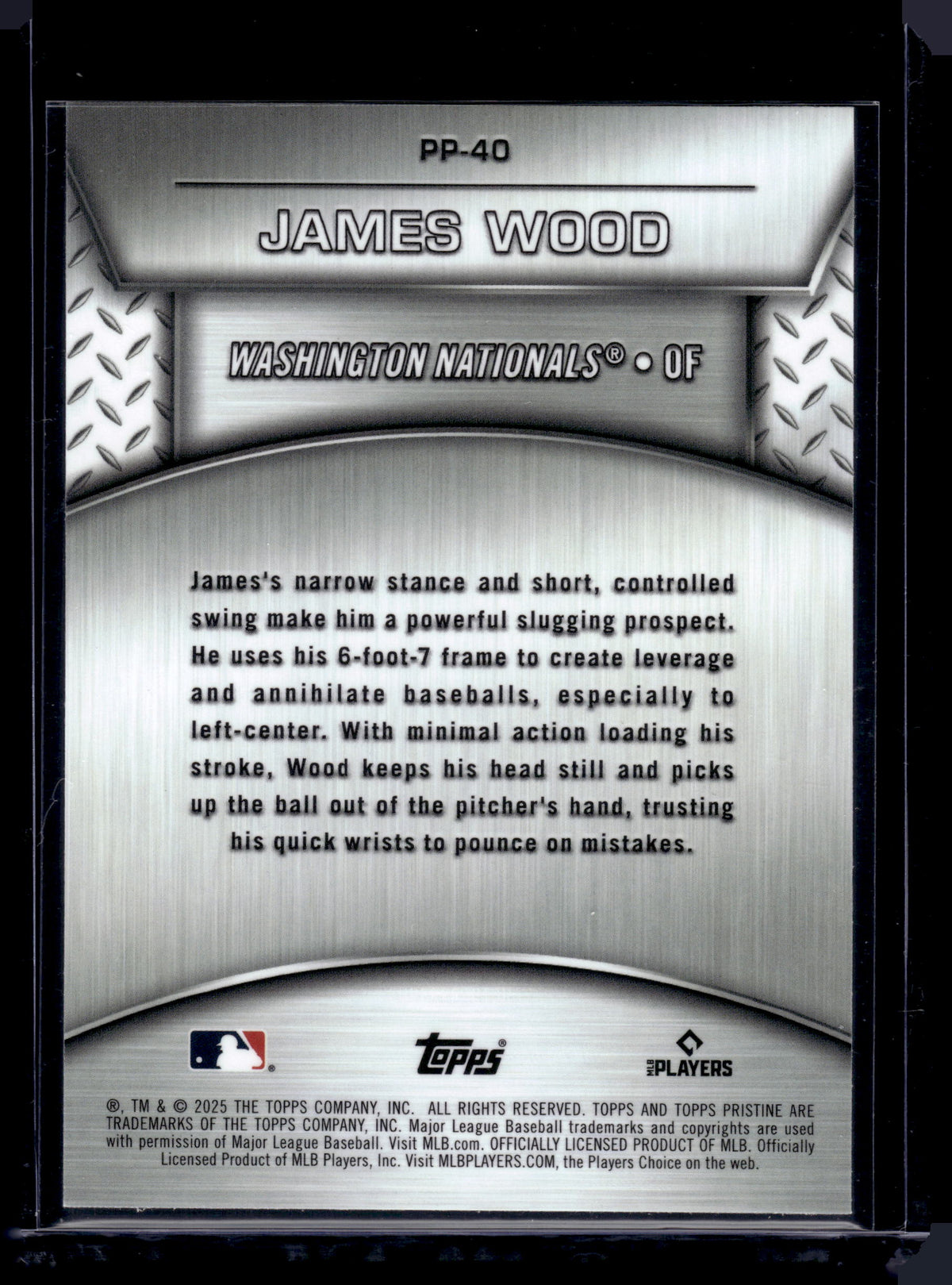HL-P01 2025 Topps Pristine Plated and Polished James Wood #PP-40 Refractor RC
