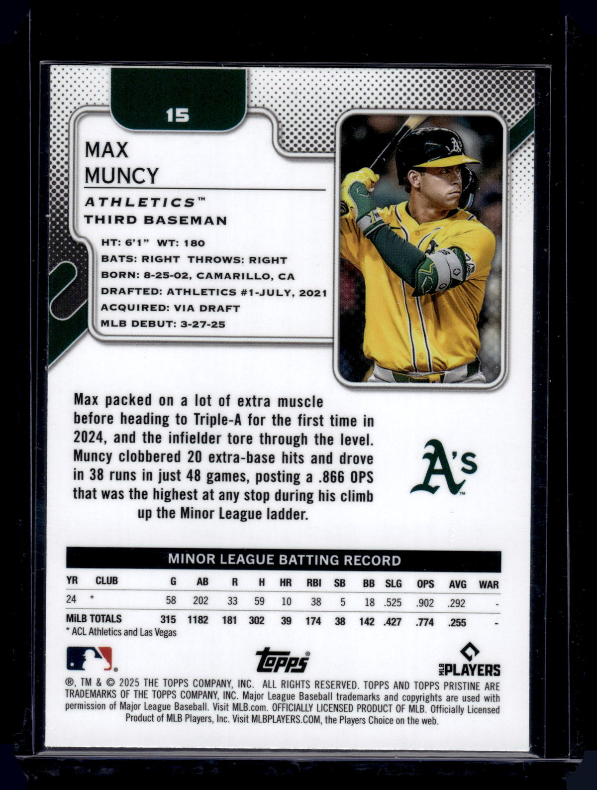 HL-P01 2025 Topps Pristine Max Muncy #15 RC