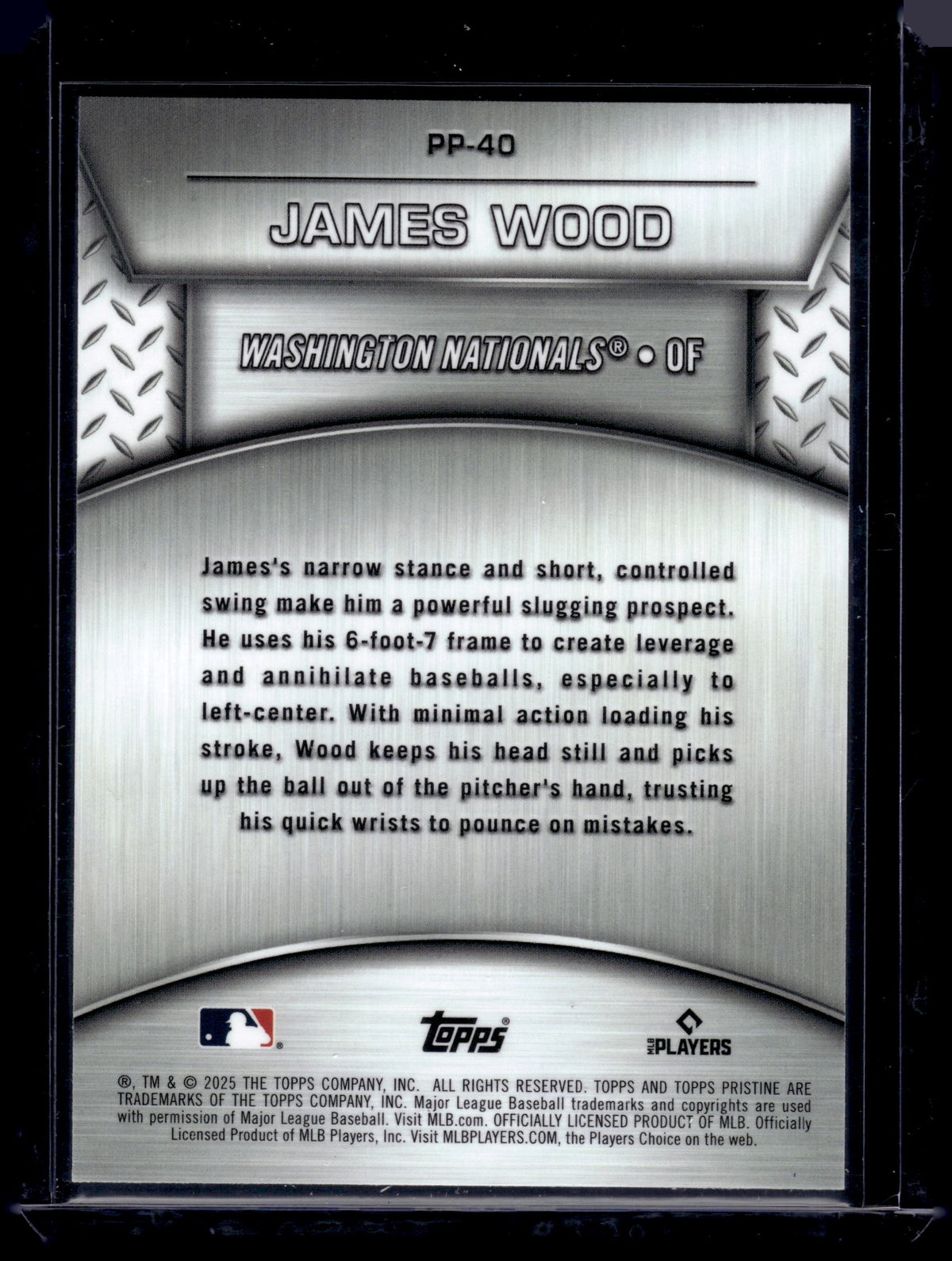HL-P01 2025 Topps Pristine Plated and Polished James Wood #PP-40 RC