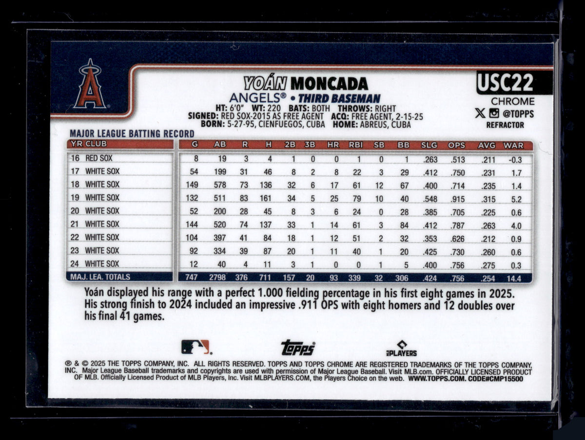 HL-P01 2025 Topps Chrome Yoán Moncada #USC22 Refractor