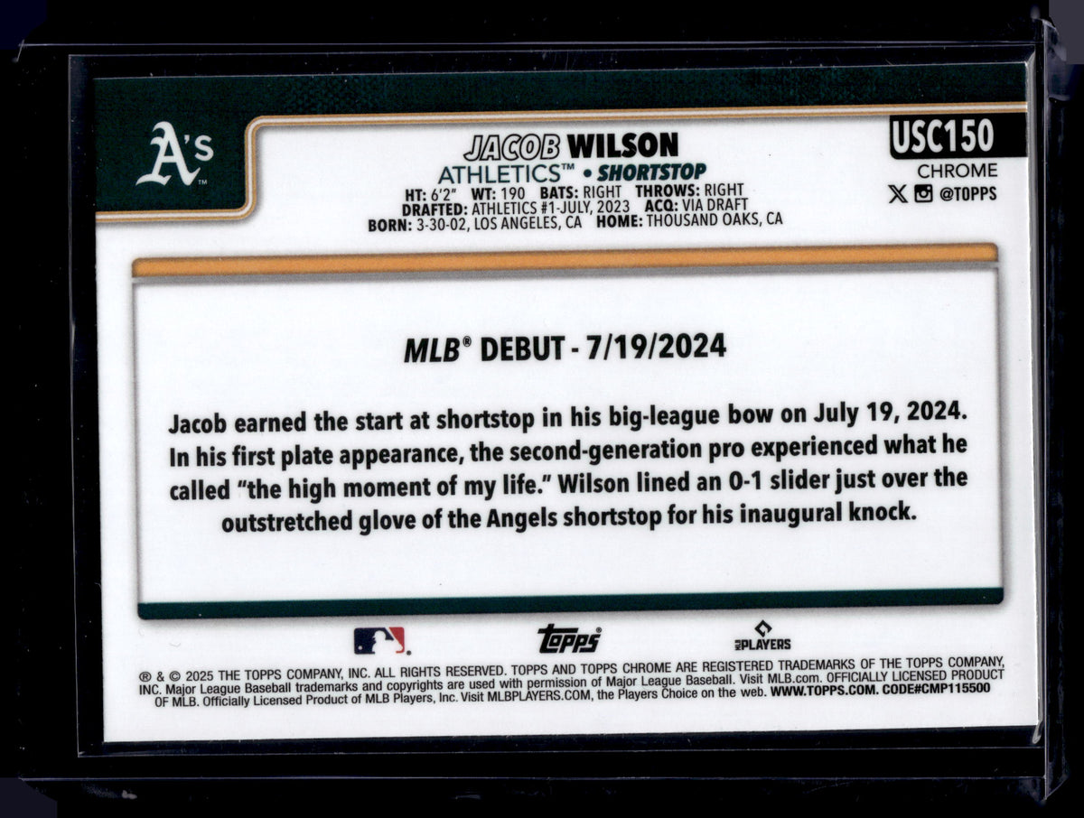 HL-P01 2025 Topps Chrome Update Jacob Wilson #USC150 Geometric Refractor RC