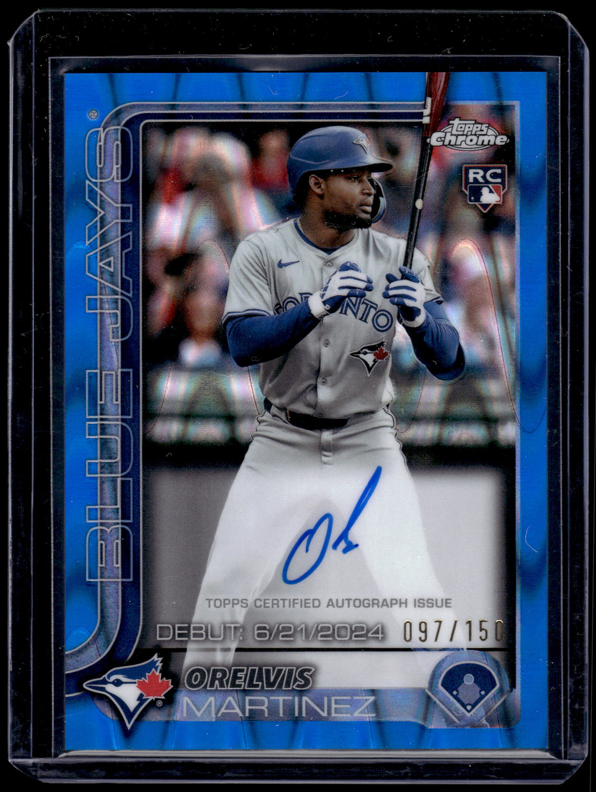 HL-P01 2025 Topps Chrome Orelvis Martinez #CRDA-OM Blue Wave /150 Auto RC