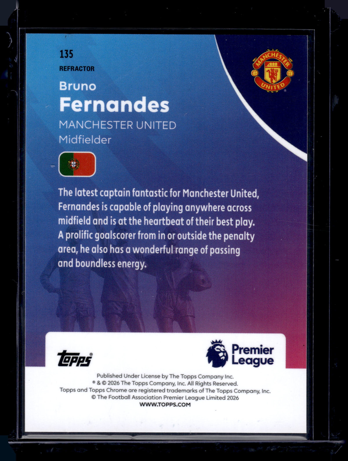 HL-P01 2026 Topps Chrome Bruno Fernandes #135 Refractor Midfielder