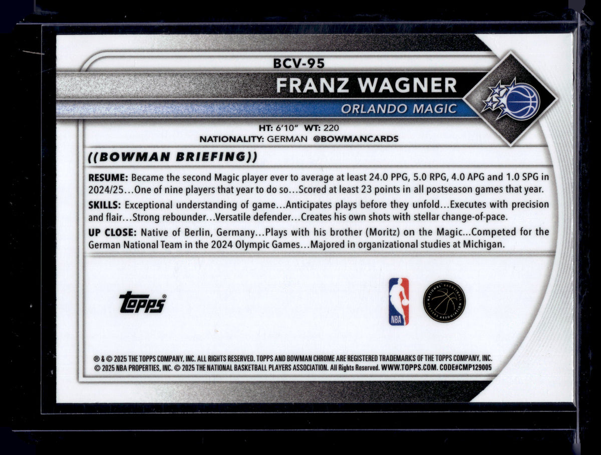 HL-P01 2025 Bowman Chrome U Franz Wagner Green Geometric Refractor /99 #BCV-95