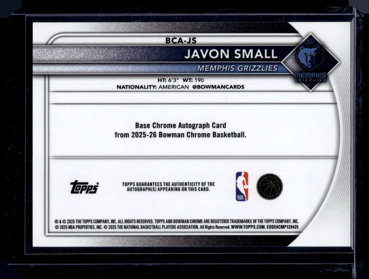 HL-P01 2025 Bowman Chrome Javon Small #BCA-JS Geometric Refractor RC