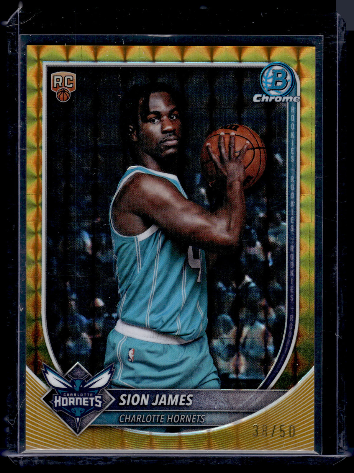 HL-P01 2025 Bowman Chrome Sion James #BCV-33 Gold Geometric Auto /50 RC