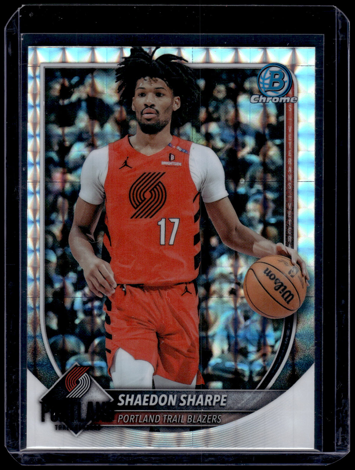HL-P01 2025 Topps Bowman Chrome Shaedon Sharpe #BCV-110 Geometric Refractor