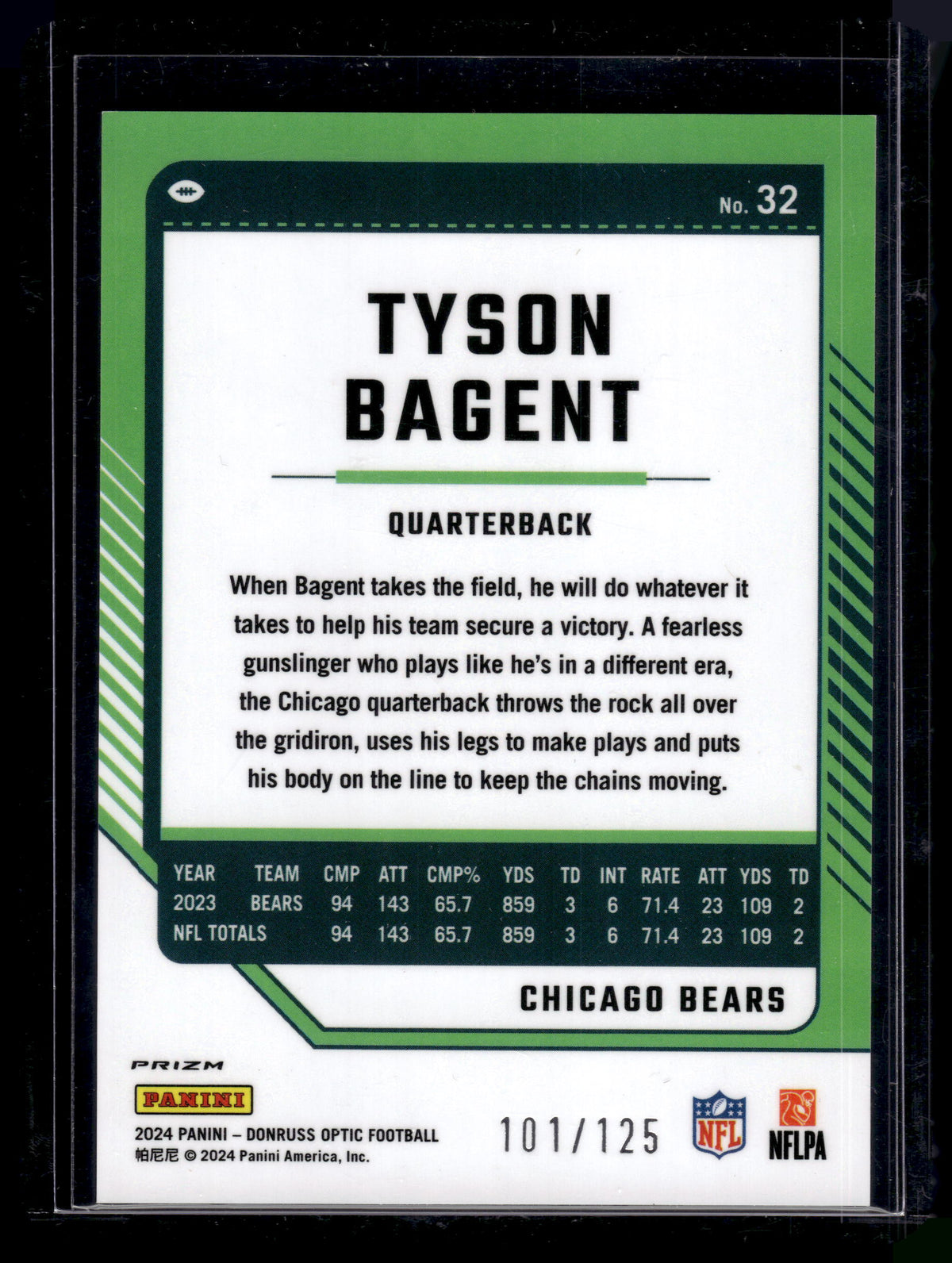 HL-P02 2024 Panini Donruss Optic Football Tyson Bagent #32 Red /125