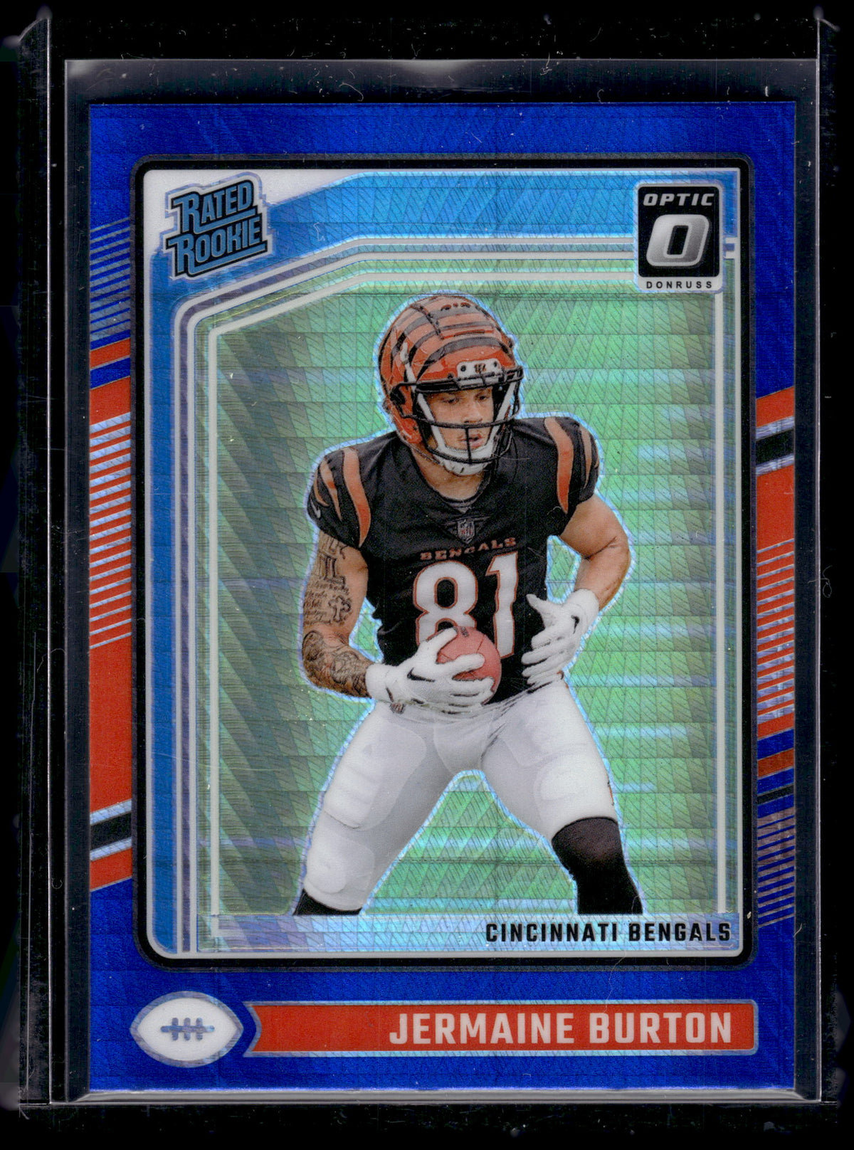 HL-P02 2024 Panini Donruss Optic Football Jermaine Burton #251 Blue Hyper