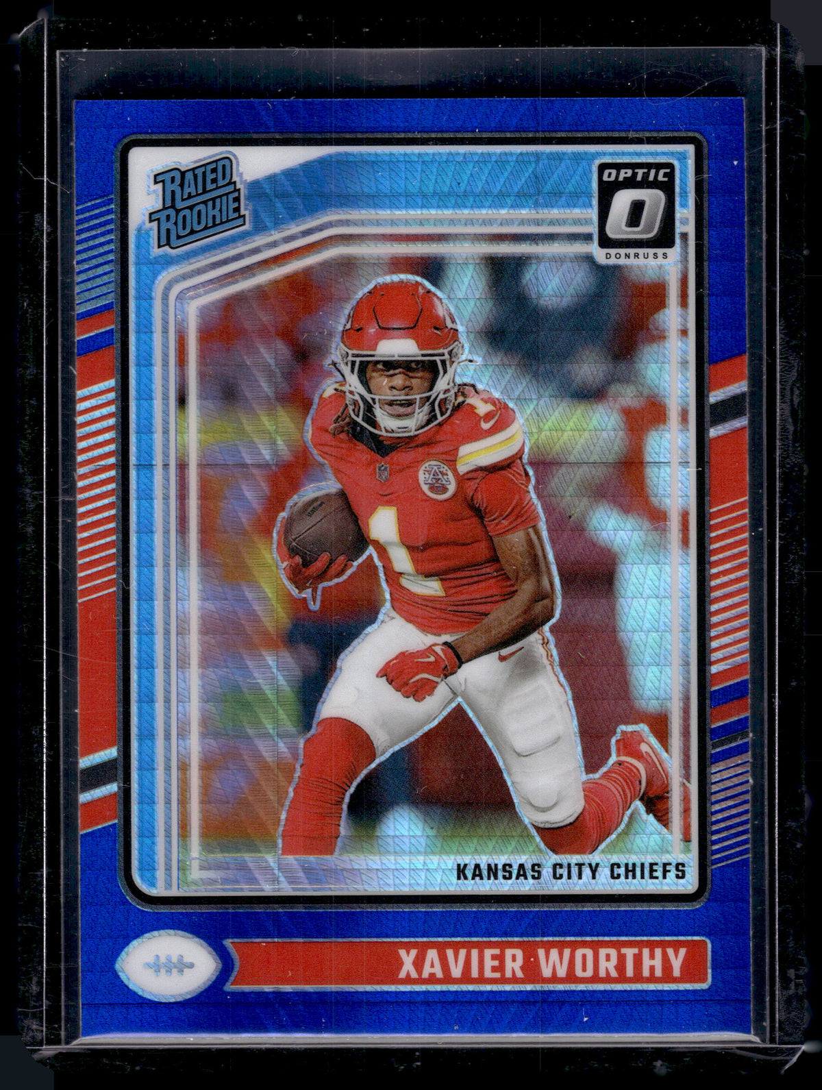 HL-P02 2024 Panini Donruss Optic Prizm Xavier Worthy #300 Blue Prizm