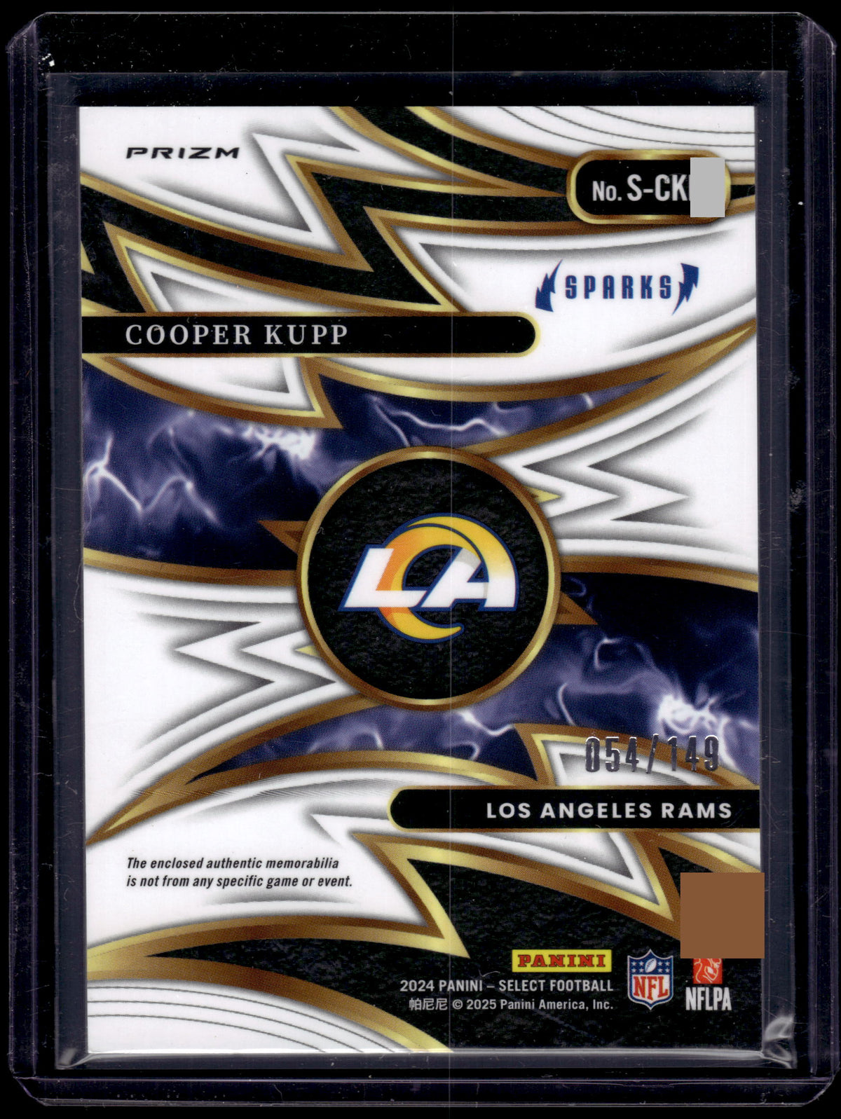 HL-P02 2024 Panini Select Prizm Sparks Cooper Kupp #S-CKP /149 Memorabilia