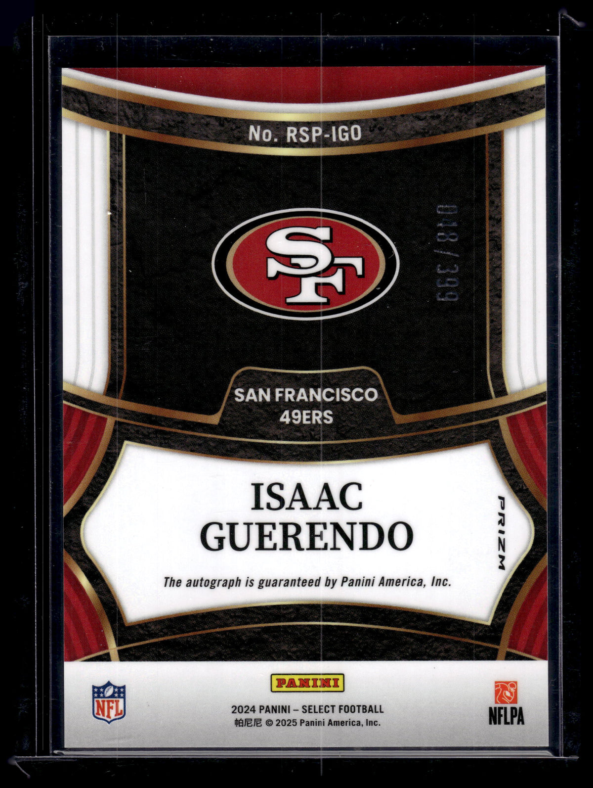 HL-P02 2025 Panini Select Isaac Guerendo #RSP-IGO Silver Prizm /399 Auto RC