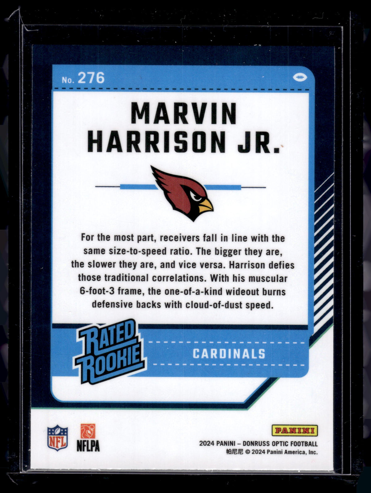 HL-P02 2024 Panini Donruss Optic Marvin Harrison Jr #276 Holo Prizm Rated Rookie
