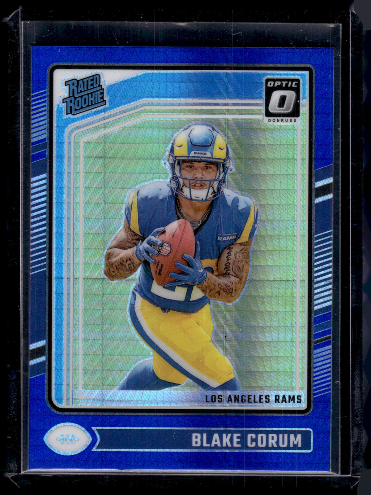 HL-P02 2024 Panini Donruss Optic Blake Corum #208 Blue Hyper Prizm Rated Rookie