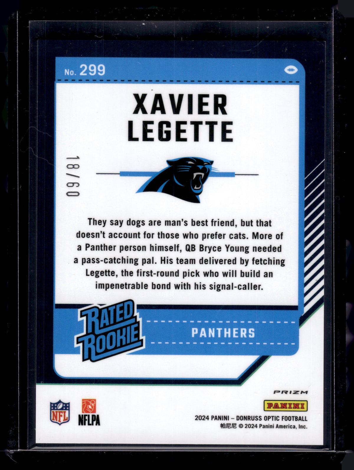 HL-P02 2024 Panini Donruss Optic Xavier Legette #299 Purple Prizm /60
