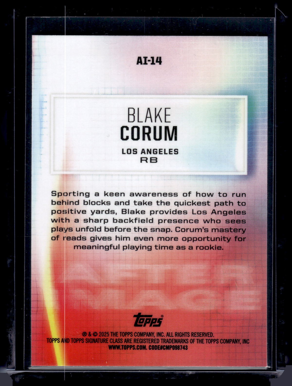HL-P02 2024 Topps Composite After Image Blake Corum #AI-14 Teal /225 RC