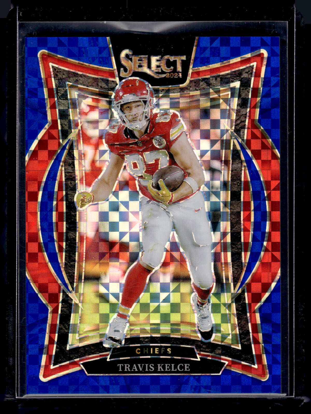 HL-P02 2024 Panini Select Football Travis Kelce #97 Blue Checker /249 Chiefs