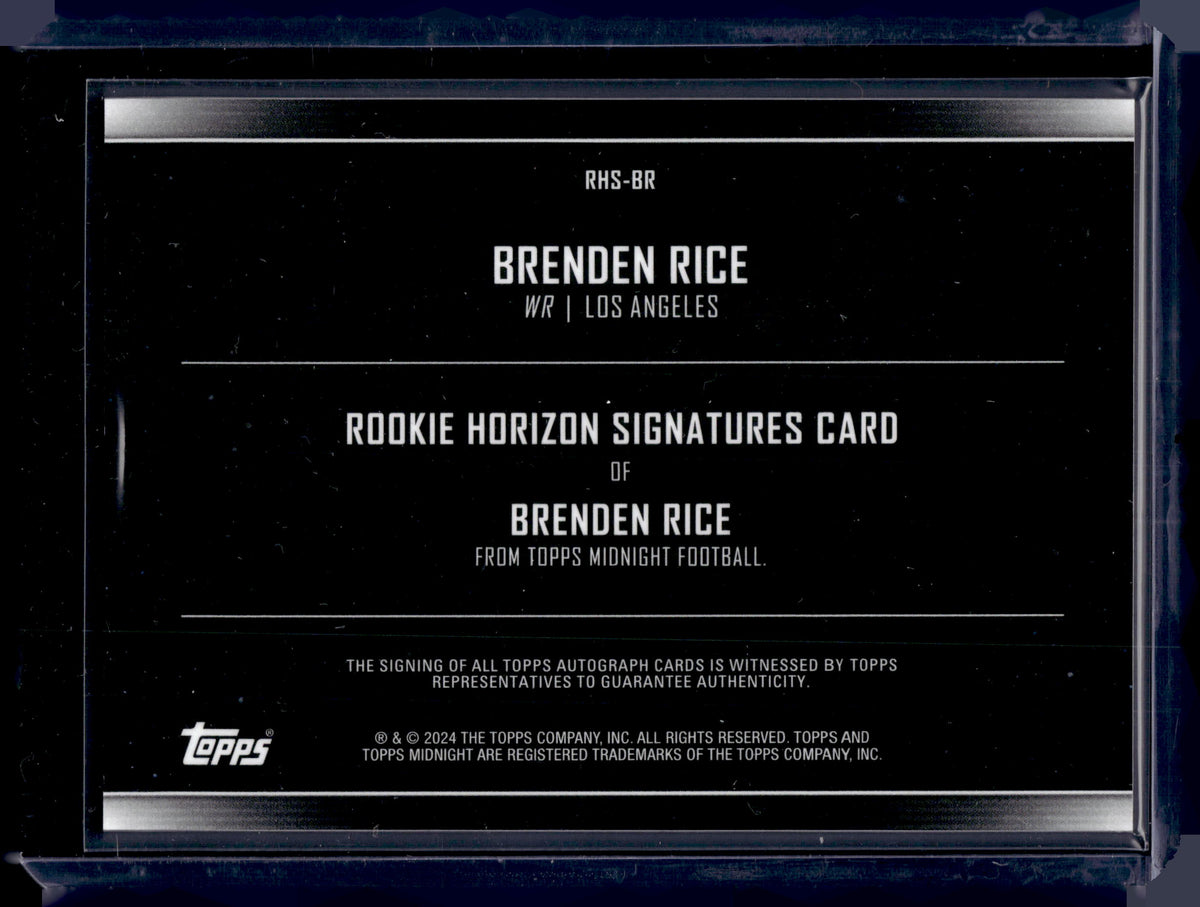 HL-P02 2024 Topps Midnight Brenden Rice Rookie Horizons Auto #RHS-BR RC