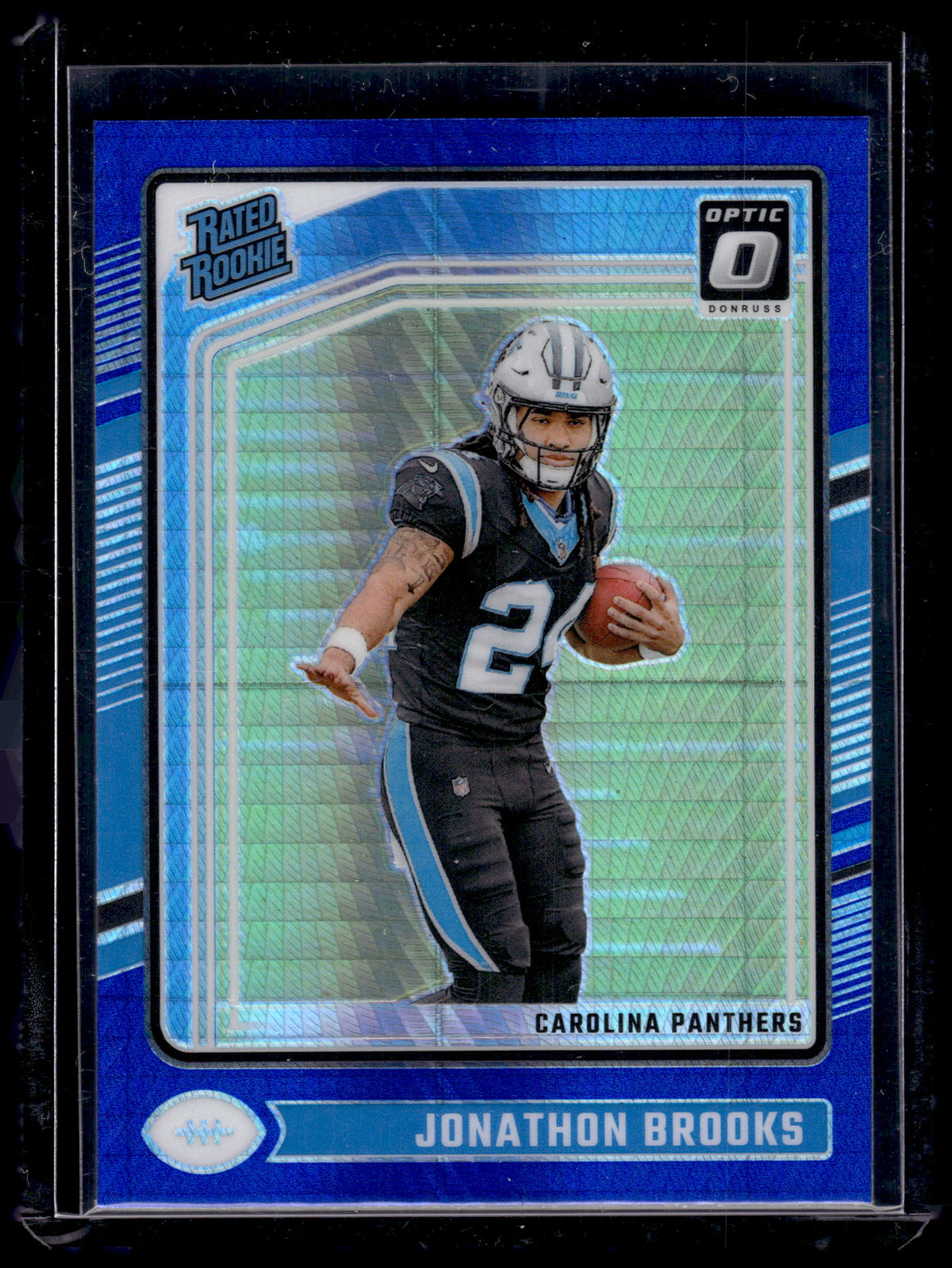 HL-P02 2024 Panini Donruss Optic Prizm Jonathon Brooks #258 Blue Hyper RR