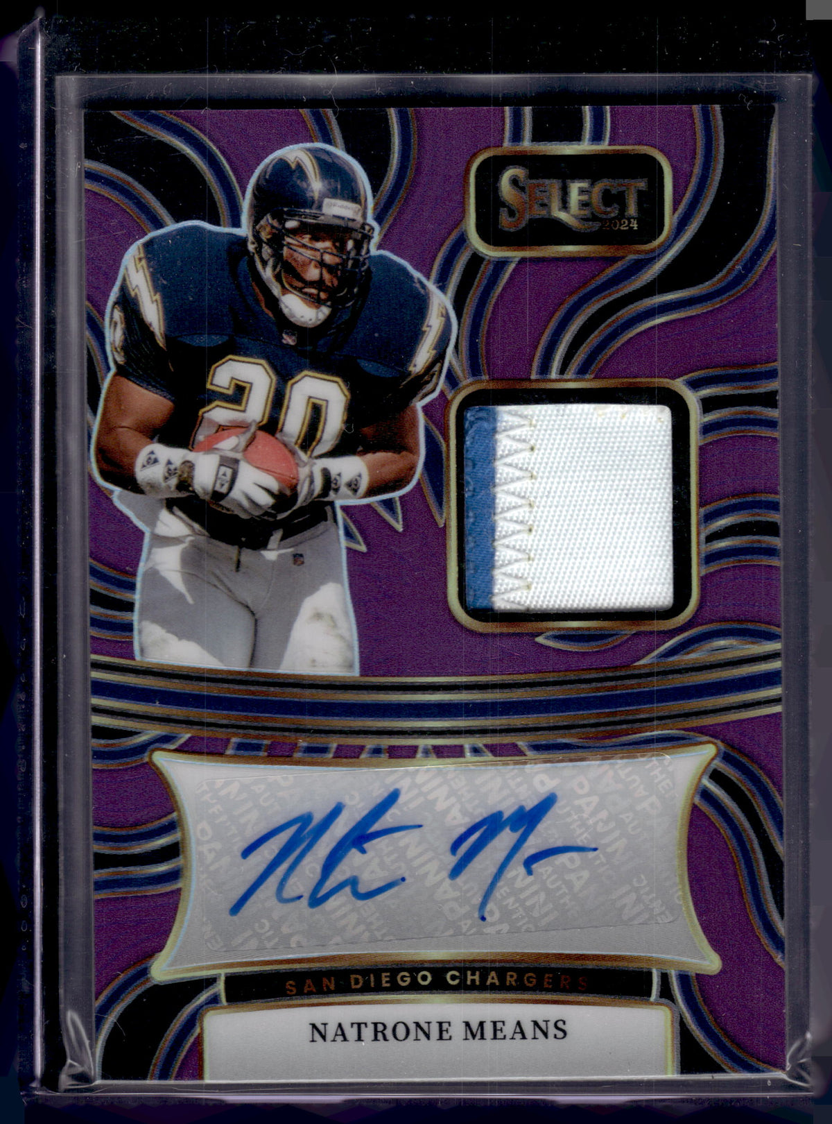 HL-P02 2024 Panini Select Natrone Means #SM-NMS Purple /49 Signature Memorabilia