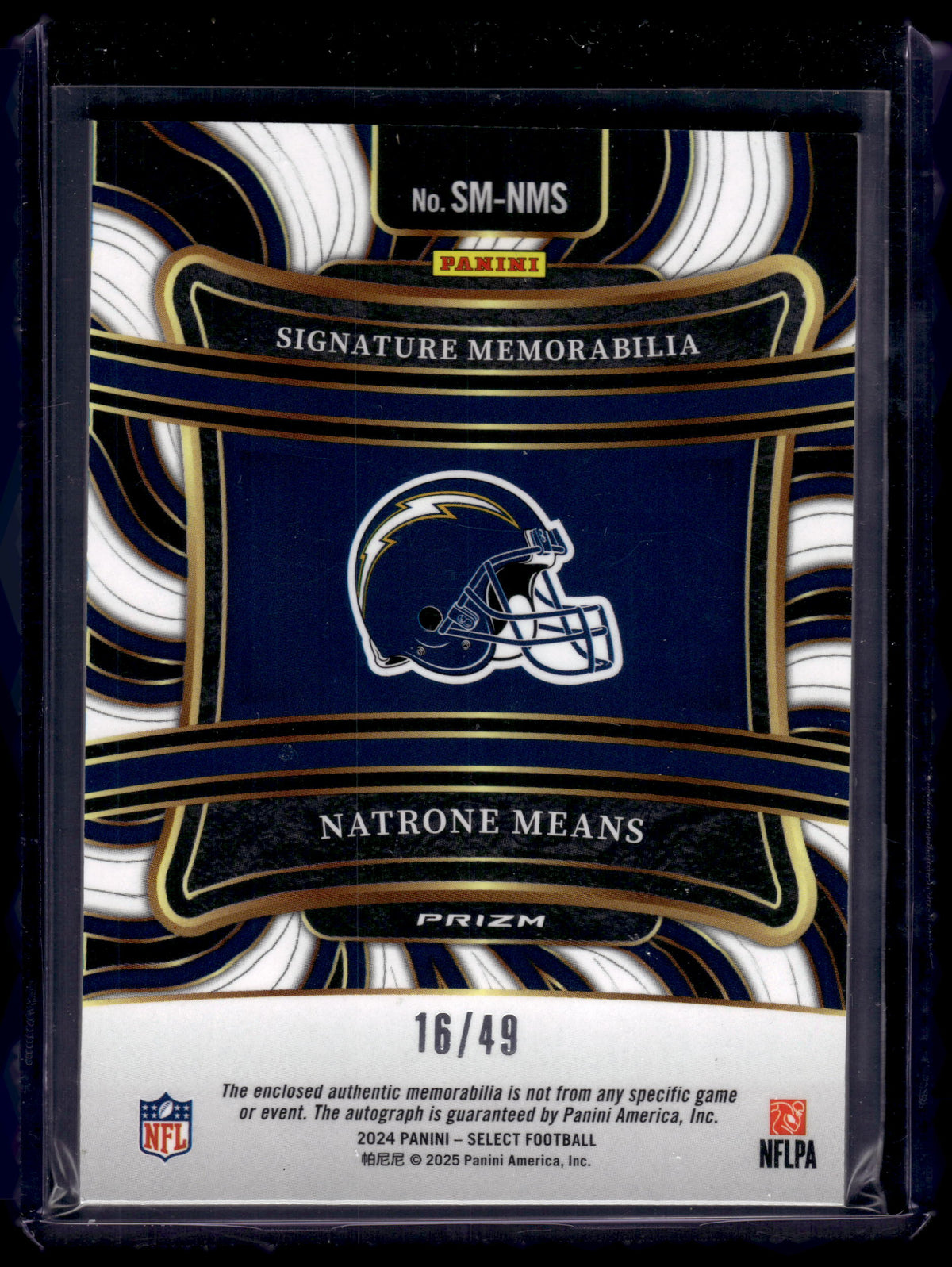 HL-P02 2024 Panini Select Natrone Means #SM-NMS Purple /49 Signature Memorabilia
