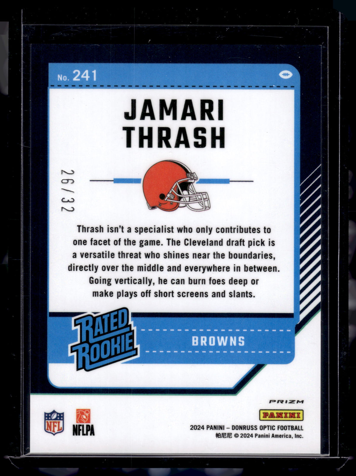 HL-P02 2024 Donruss Optic Jamari Thrash Rated Rookie Team Logo Prizm /32 #241