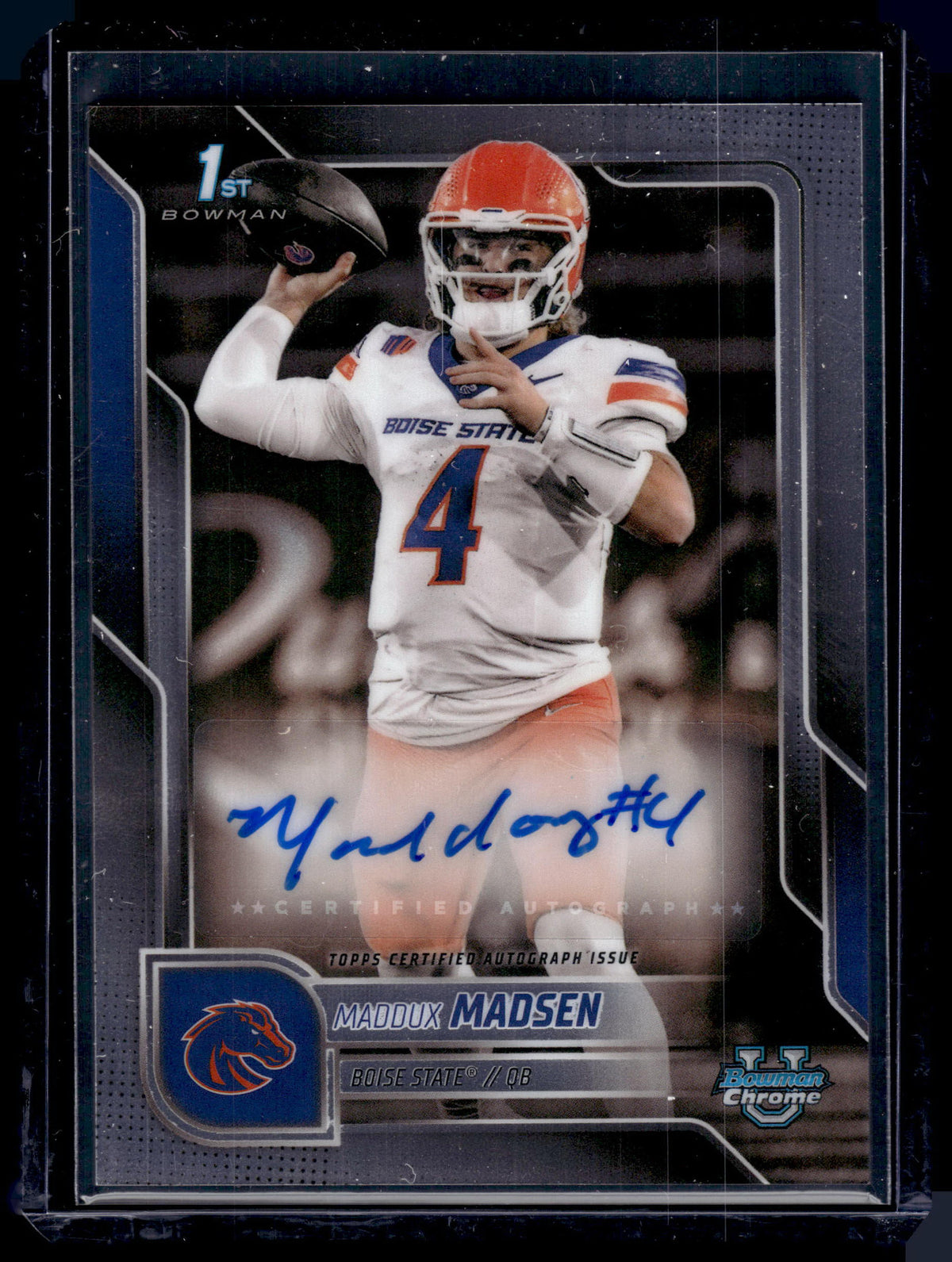 HL-P01 2025 Bowman University Chrome Football Maddux Madsen #BCA-MM Auto